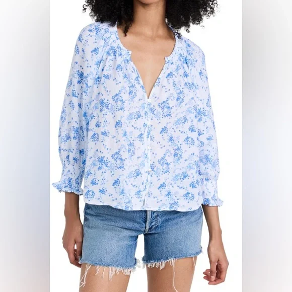 Rails Mariah Linen-Blend Floral Blouse - Picture 5 of 16